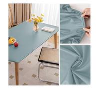 Copritavolo da Tavolo in Ecopelle con Bordo Elastico, Tovaglia Pelle Rettangolare Impermeabile Antimacchia Antiscivolo, Tappetino Protezione per Tavolo da Esterno, Patio, Cucina, Pranzo(90x180cm,Blue)