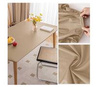 Copritavolo da Tavolo in Ecopelle con Bordo Elastico, Tovaglia Pelle Rettangolare Impermeabile Antimacchia Antiscivolo, Tappetino Protezione per Tavolo da Esterno, Patio, Cucina, Pranzo(90x160cm,Khaki