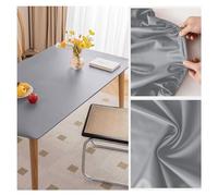 Copritavolo da Tavolo in Ecopelle con Bordo Elastico, Tovaglia Pelle Rettangolare Impermeabile Antimacchia Antiscivolo, Tappetino Protezione per Tavolo da Esterno, Patio, Cucina, Pranzo(90x90cm,Gray)
