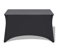 Copritavolo elasticizzato, 2 pezzi, 183 x 76 x 74 cm, antracite, elasticizzato, lavabile, con elastico, antiscivolo, per sala da pranzo, matrimonio, soggiorno e cucina