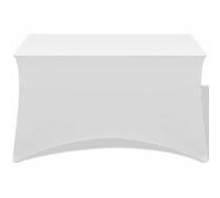 Copritavolo elasticizzato, 2 pezzi, bianco, 243 x 76 x 74 cm, elasticizzato, con elastico, lavabile, antiscivolo, per sala da pranzo, matrimonio, soggiorno, protezione da polvere e graffi