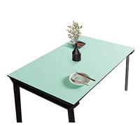Copritavolo in poliuretano double-face, spessore 2 mm, impermeabile e facile da pulire, blu lago + verde, 60 x 180 cm, perfetta per proteggere il piano del tavolo