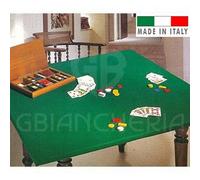 COPRITAVOLO Mollettone Panno Gioco Poker Verde Rettangolare x6 Made in Italy
