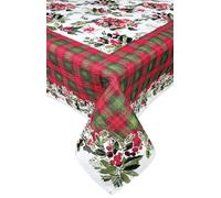 Copritavolo Natalizio Gobelin di Cotone Tovaglia per 6/12 Posti Babbo Natale