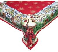 Copritavolo Natalizio Gobelin di Cotone Tovaglia per 6/12 Posti Babbo Natale