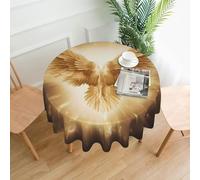 Copritavolo rotondo con ali d'angelo, 152,4 cm, impermeabile e antimacchia, perfetto per decorazioni da tavola per matrimoni, buffet, banchetti, feste, eventi, elegante biancheria da tavola