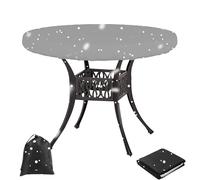 Copritavolo Rotondo Giardino , 210D Oxford Copertura Tavolo da Rotondo Impermeabile per Esterno, Resistent Telo di Protettiva per Mobili da Rotonda per Tessuto (Size:153*10cm,Color:grigio)