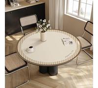 Copritavolo Rotondo Impermeabile A Prova di Olio, Cuscinetti da Tavolo di Protezione Antiscottatura Tappetino da Tavolo in Pelle Pu Senza Lavaggio per Tavolino da caffè Domestico, B, 120cm(47in)