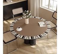 Copritavolo Rotondo Impermeabile A Prova di Olio, Cuscinetti da Tavolo di Protezione Antiscottatura Tappetino da Tavolo in Pelle Pu Senza Lavaggio per Tavolino da caffè Domestico, D, 100cm(39in)