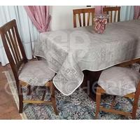 Copritavolo Tovaglia Gobelin Jacquard tinta Unita Tortora Made in Italy (140x220cm)