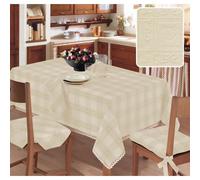 Copritavolo tovaglia jacquard cucina tirolese DAMA Naturale 100% Cotone Made in