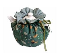 Copriteiera in cotone accogliente, decorazione vintage antipolvere con cuscinetto isolante per mantenere il tè caldo, decorazione per la casa per mamma, moglie, amici (verde)