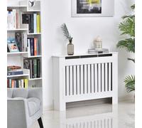 Copritermosifone a Doghe in MDF, Copertura Termosifone per Casa e Ufficio, 112x19x81 cm, Bianco Description:Questo copritermosifone HOMCOM ?un'aggiunta pratica a qualsiasi casa o ufficio e conferisce 