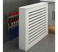Copritermosifone a Quattro Pannelli per la Casa, Copri Termosifone con Ripiano Superiore, Griglia a Persiana, Design Scavato per la Dissipazione del Calore(60x80x20cm/24x32x8in)