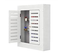 Copritermosifone Bianco, Copri Termosifone Moderno, Mobiletto Decorativo con 2 Ante e Doghe Orizzontali per Soggiorno, Camera da Letto(80x80x20cm/31.5x31.5x8in)