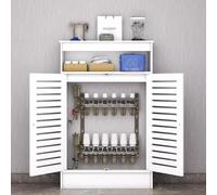 Copritermosifone Bianco，Copricalorifero In Legno，Mensola Termosifone Con Mensola，Rivestimento Del Radiatore Con 2 Ante，Armadio Bianco Per Radiatore Per Soggiorno E Bagno(L70xH100xT25cm)
