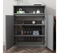 Copritermosifone con Contenitore, Decorazione in Legno Massello per Termosifoni, Copertura per Termosifone con Altezza Dei Ripiani Regolabile, Copre Praticamente Qualsiasi Cosa(Gray)