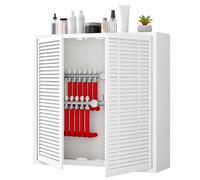 Copritermosifone in Alluminio, Dimensioni Personalizzabili | Mobiletto Copritubi, Impermeabile, con Design a Lamelle Inclinate a 45° Ideale per Il Bagno(50x50x15cm/20x20x6in)