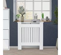 Copritermosifone in Legno Bianco per Caloriferi e Radiatori, con Doghe Verticali e Piano d'Appoggio, 78x19x81cm Description:Prepara la tua casa per l'inverno, e avvolgi ogni ambiente con un'atmosfera 