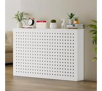 Copritermosifone in legno, Copritermosifone da appoggiare, Struttura a mortasa e tenone con ripiani, Facile installazione universale white 90 * 70 * 15cm