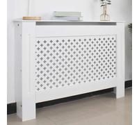Copritermosifone in Legno MDF 112x19x82cm Copertura Radiatore Calorifero Bianco