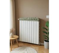 Copritermosifone in stoffa elasticizzato copricalorifero regolabile lavabile cover copri termosifone icotone cattura polvere estensibile universale con filtro anti smog (Verde 2 30-60 cm)