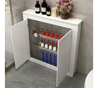 Copritermosifone Legno con Pannello di Accesso, Copri Termosifone Moderno per Termosifone, Mobiletto Decorativo Bianco a Doppia Anta, Design Protettivo(70x80x15cm/28x32x6in)