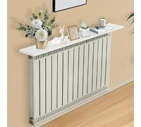 Copritermosifone Legno,Mensola sopra Termosifone Easy Fit Senza Trapano Mensola Termosifone Moderno Antifumo Antipolvere Mensola per Radiatore Cuscinetto 30kg,Bianca,W:16cm；L:80cm