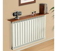 Copritermosifone Legno,Mensola sopra Termosifone Easy Fit Senza Trapano Mensola Termosifone Moderno Antifumo Antipolvere Mensola per Radiatore Cuscinetto 30kg,Walnut,W:16cm；L:120cm