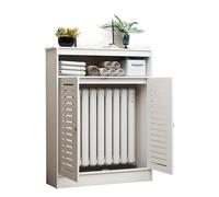 Copritermosifone Moderna, Copricalorifero In Legno, Mensola Termosifone Con Griglia, Coperchio Radiatore Con Doghe Verticali, Armadio Bianco Rivestimento Del Radiatore Per Interno(L60xH100xT20cm)