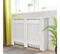 Copritermosifone Moderno a Griglia in MDF per Casa e Ufficio, 111,5x82x19 cm, Bianco
