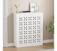 Copritermosifone Moderno Bianco Mobiletto Copri Termosifone con Mensola Ripiano Superiore, Stabile e Portante Protezione Radiatore per Ufficio Domestico(90x90x15cm/35.4x35.4x5.9in)