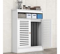 Copritermosifone Moderno, Copri Termosifone con Ripiano Portaoggetti, Copricalorifero Moderno, Nasconde i Tubi Disordinati, Armadietti Organizer in PVC(60x90x20cm/23.6x35.4x7.9in)