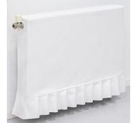 Copritermosifone per La Casa, Parapolvere in Tessuto Misto con Aperture Laterali e Lacci, Copri Termosifone Stoffa Lavabile In Lavatrice, da 40 cm a 260 cm(White,120cm/47in)