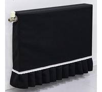 Copritermosifone per La Casa, Parapolvere in Tessuto Misto con Aperture Laterali e Lacci, Copri Termosifone Stoffa Lavabile In Lavatrice, da 40 cm a 260 cm(Black,80cm/32in)