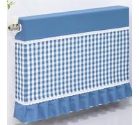 Copritermosifone Stoffa con Design a Copertura Totale, Tessuto Lavabile, Copri Termosifone per Casa con Apertura Laterale, Lacci e Orlo Arricciato(Blue,40cm/16in)