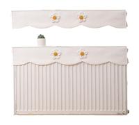 Copritermosifone Stoffa Floreale 2 Pezzi, Protezione Antipolvere per Radiatore in Tessuto Morbido, Copri Termosifone in Ghisa per La Decorazione Della Casa, Da 40 cm a 240 cm(White,40cm/16in)