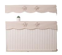Copritermosifone Stoffa Floreale 2 Pezzi, Protezione Antipolvere per Radiatore in Tessuto Morbido, Copri Termosifone in Ghisa per La Decorazione Della Casa, Da 40 cm a 240 cm(Beige,40cm/16in)