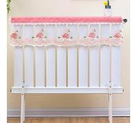 Copritermosifone Stoffa Ricamato Rosa, Tessuto in Cotone e Garza con Lacci, Lavabile in Lavatrice, Copri Termosifone Antipolvere, Copricalorifero per La Decorazione Della Casa(50cm/20in)