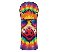 Copritesta da golf con etichette numerate per driver Fairway Hybrid Wood Cool Tie Dye Lunettes De Soleil Sanglier Graphique