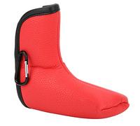 Copritesta del putter da golf a forma di L, tessuto impermeabile in PU con scanalature, protezione in peluche addensata, design delicato con gancio e anello per teste di mazze, (Tipo L/rosso)