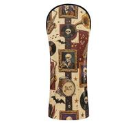 Copritesta impermeabile per mazza da golf, stile vintage, scheletro, jazz, Halloween, golf, con targhette intercambiabili, progettato per adattarsi a tutti i legni e conducenti