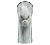 Copritesta impermeabile per mazze da golf con gatto d'angora turco, con etichette intercambiabili per conducente, legni e ibridi