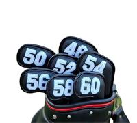Copritesta Per Golf Club Set di coperture for testa in ferro da golf 10 pezzi Copri numero 3-9 Sfumature ASP colorate, bianche, 7 a cuneo o singole(Wedge Black White)