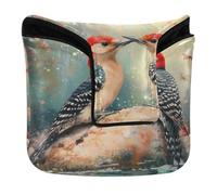 Copritesta per mazza con chiusura magnetica, per mazze e mazze quadrate in pelle PU, colore rosso, picchio dal ventre