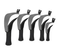 Copritesta per mazza da golf - Copritsta per mazza a collo lungo da 5 pezzi, Copricapo ibrido per golf a collo lungo, Coperture protettive antipolvere | Copritesta ibrido traspirante con etichette