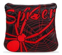 Copritesta per mazza da golf quadrata, per mazza da golf, adatta per TaylorMade S p i d e r X EX Tour, in pelle sintetica nera, con ricamo rosso