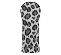 Copritesta per mazze da golf, adatto per driver, legno e ibrido | Leopardo monocromatico in rilievo degli accessori del campo da golf della costruzione durevole di precisione del cuoio del