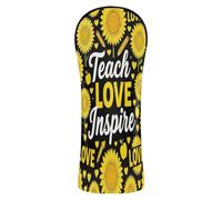 Copritesta per mazze da golf, con scritta "Teach Love Inspire Cute Sunflower Headcovers with intercambiabili No. Tags for Driver Golf Gifts for Men