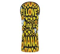 Copritesta per mazze da golf, con targhetta numerica, per boschi e conducente, fairway ibrido, con scritta "I Love Being A Nana Bee Sunflower Family B-Day Crew